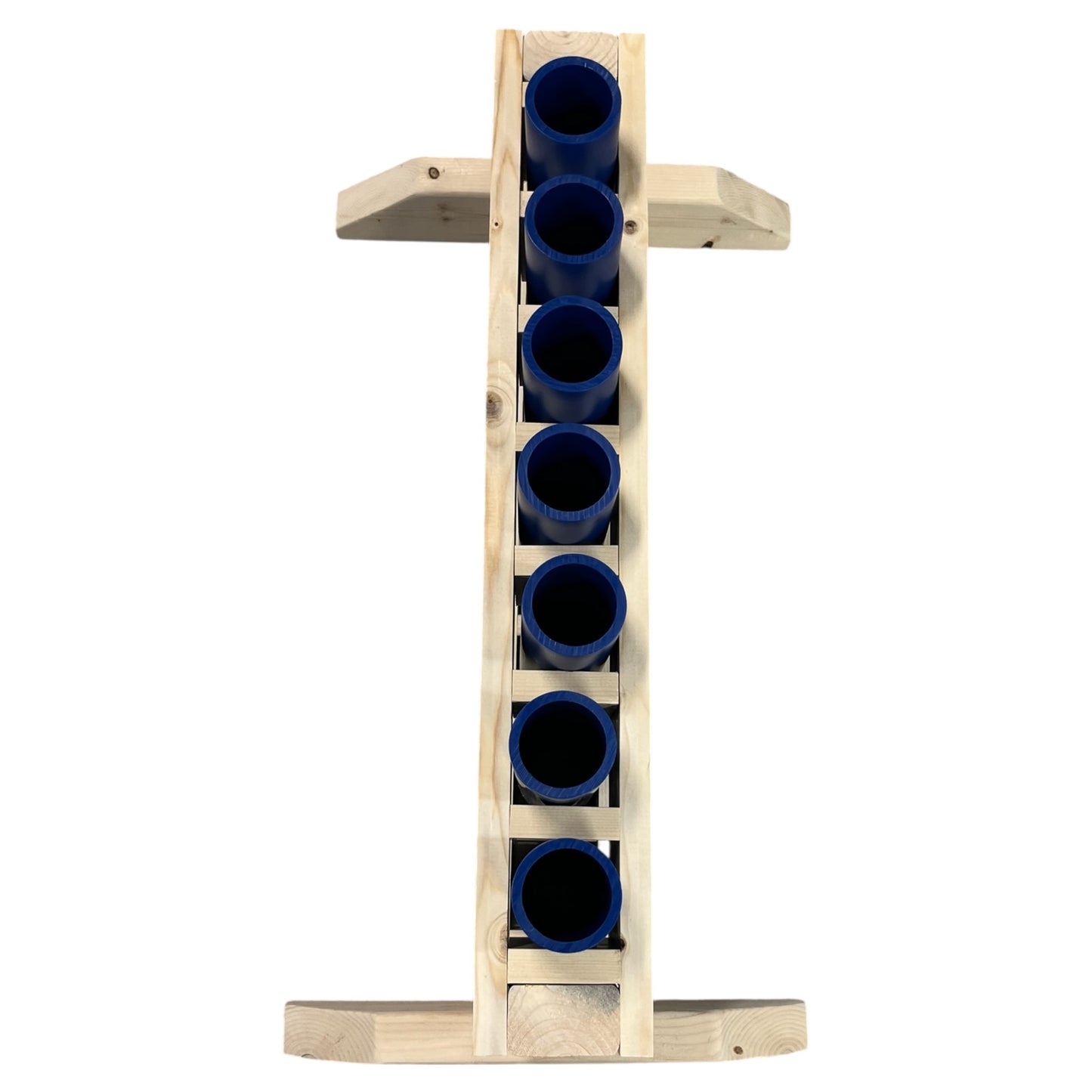 Independence 7-Shot Straight Mortar Rack, handcrafted in the USA for professional-grade pyrotechnics.
