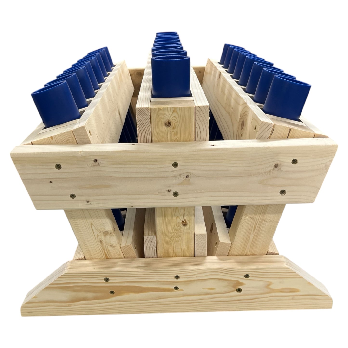 Thunder 24-Shot heavy-duty mortar rack, Made in the USA with high-density HDPE tubes for consumer fireworks.