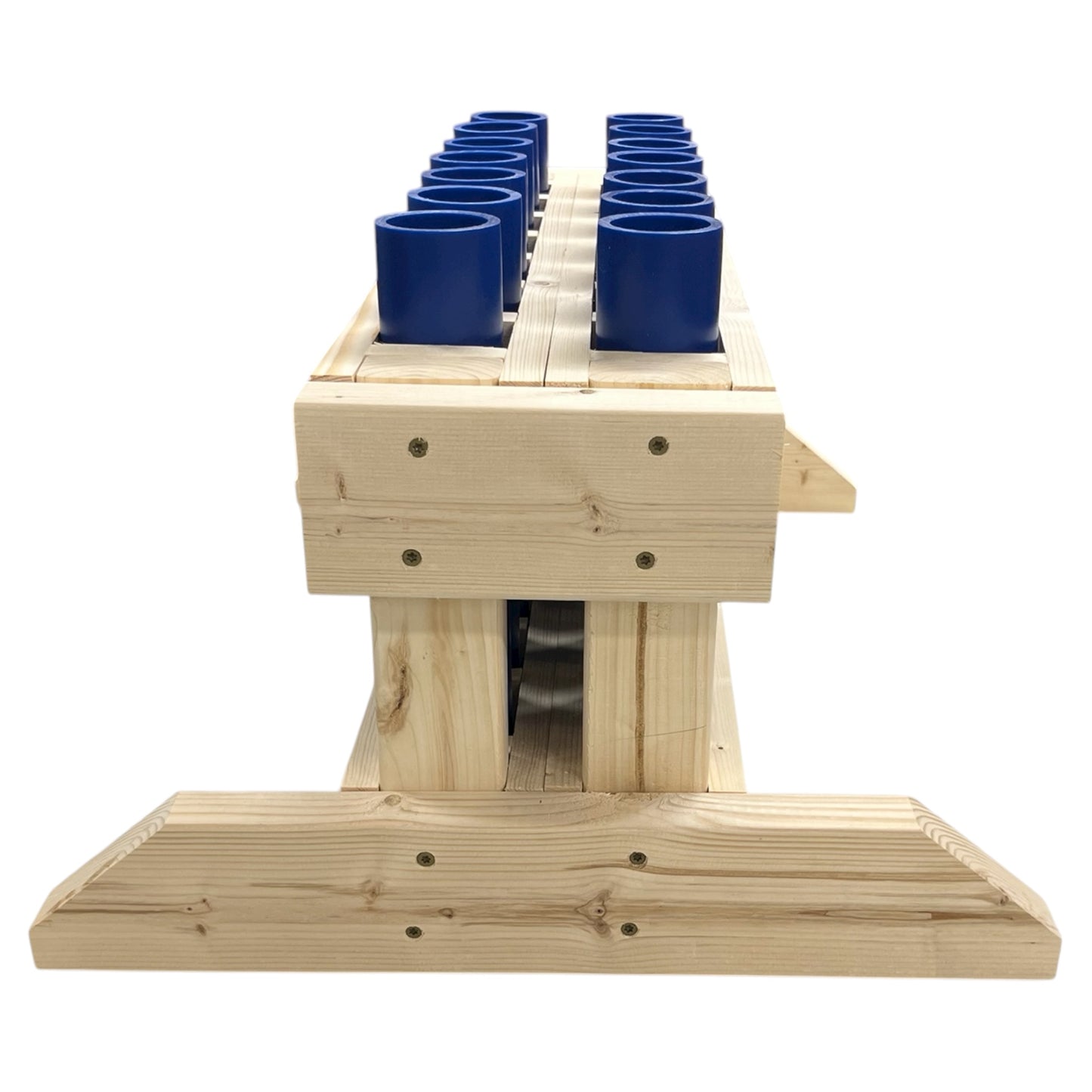 Resolute 14-Shot Mortar Rack, Made in the USA with heavy-duty lumber and high-density polyethylene.
