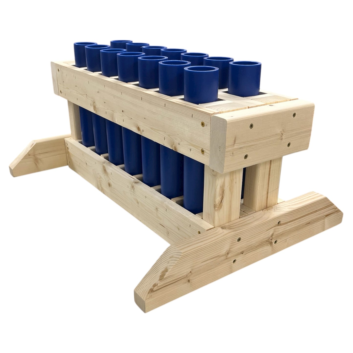 Resolute 14-Shot Mortar Rack, Made in the USA with heavy-duty lumber and high-density polyethylene.