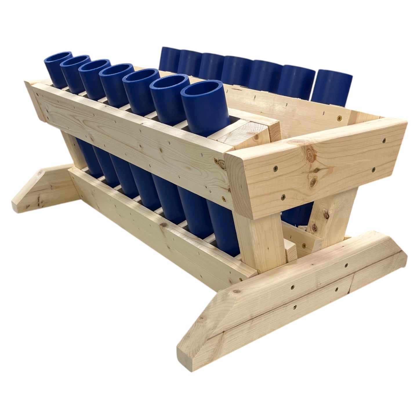 Resolute 14-Shot Mortar Rack, Made in the USA with heavy-duty lumber and high-density polyethylene.