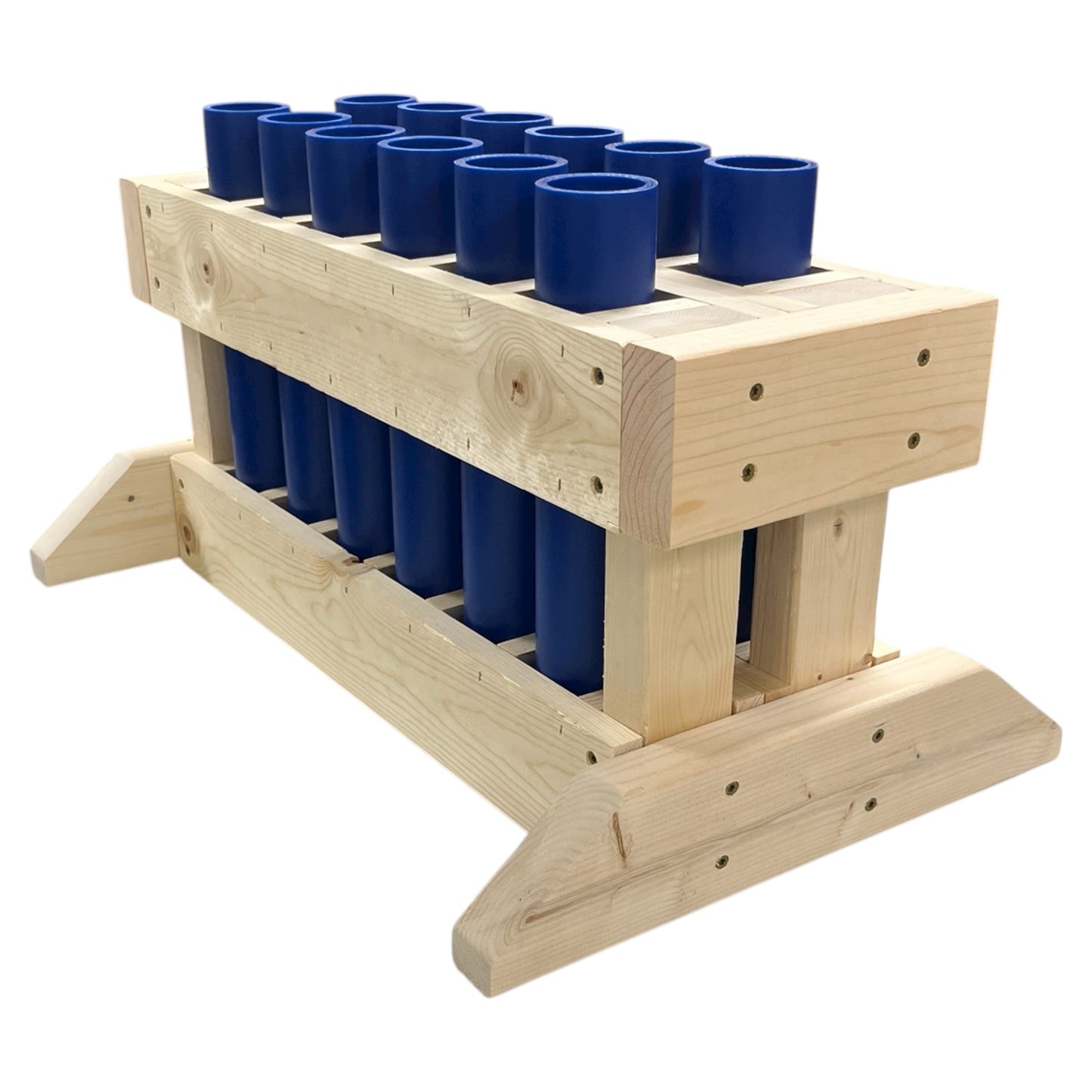 Minuteman 12-Shot Mortar Rack, a durable and portable American-made choice for pyrotechnic hobbyists.