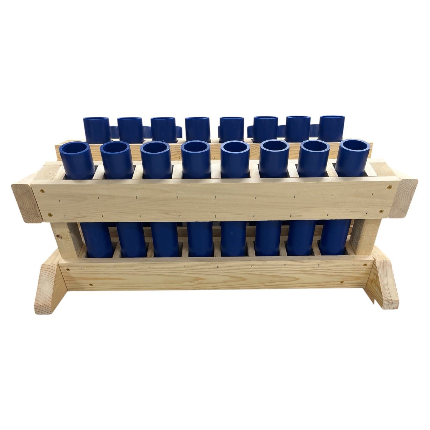 Thunder 24-Shot heavy-duty mortar rack, Made in the USA with high-density HDPE tubes for consumer fireworks.