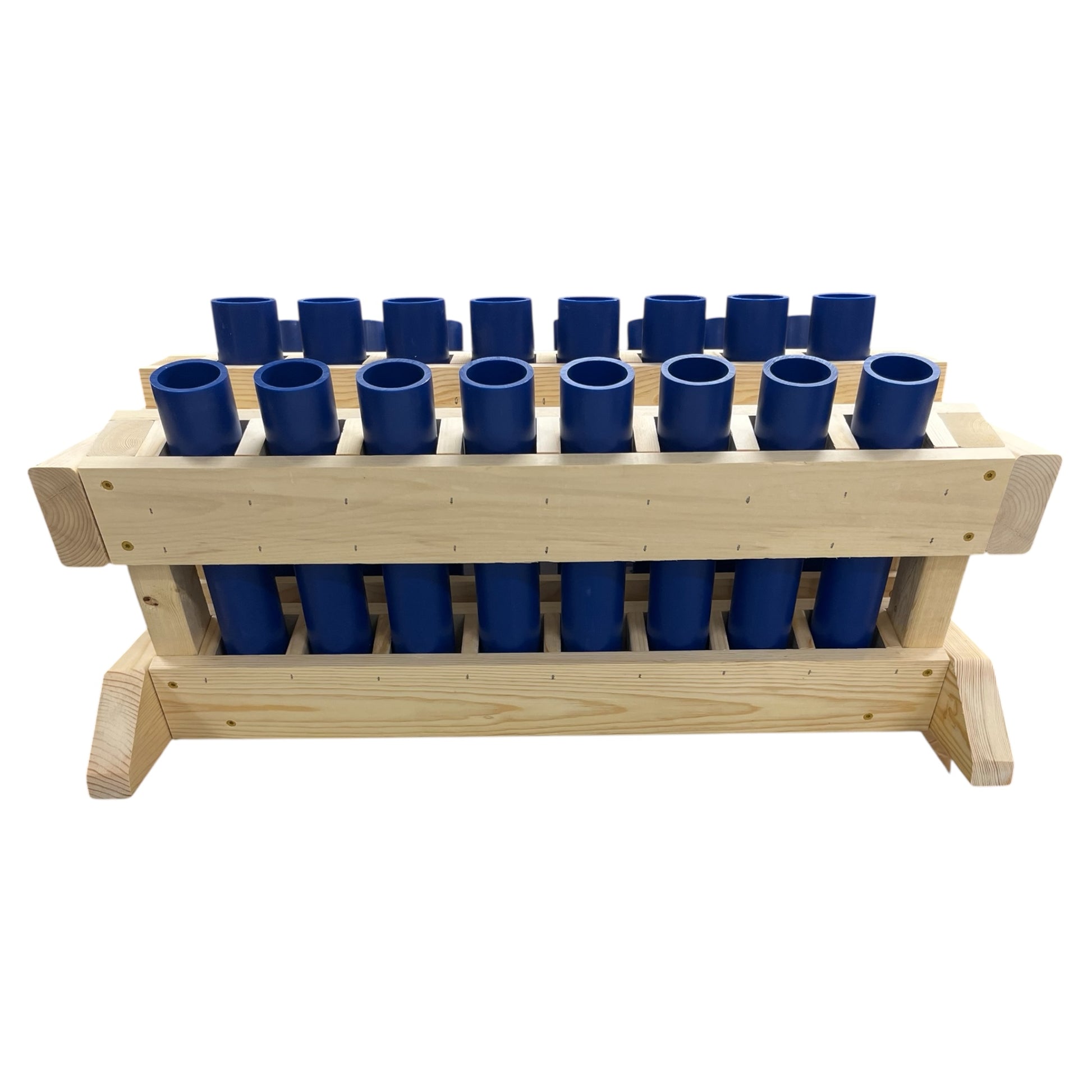 Thunder 24-Shot heavy-duty mortar rack, Made in the USA with high-density HDPE tubes for consumer fireworks.