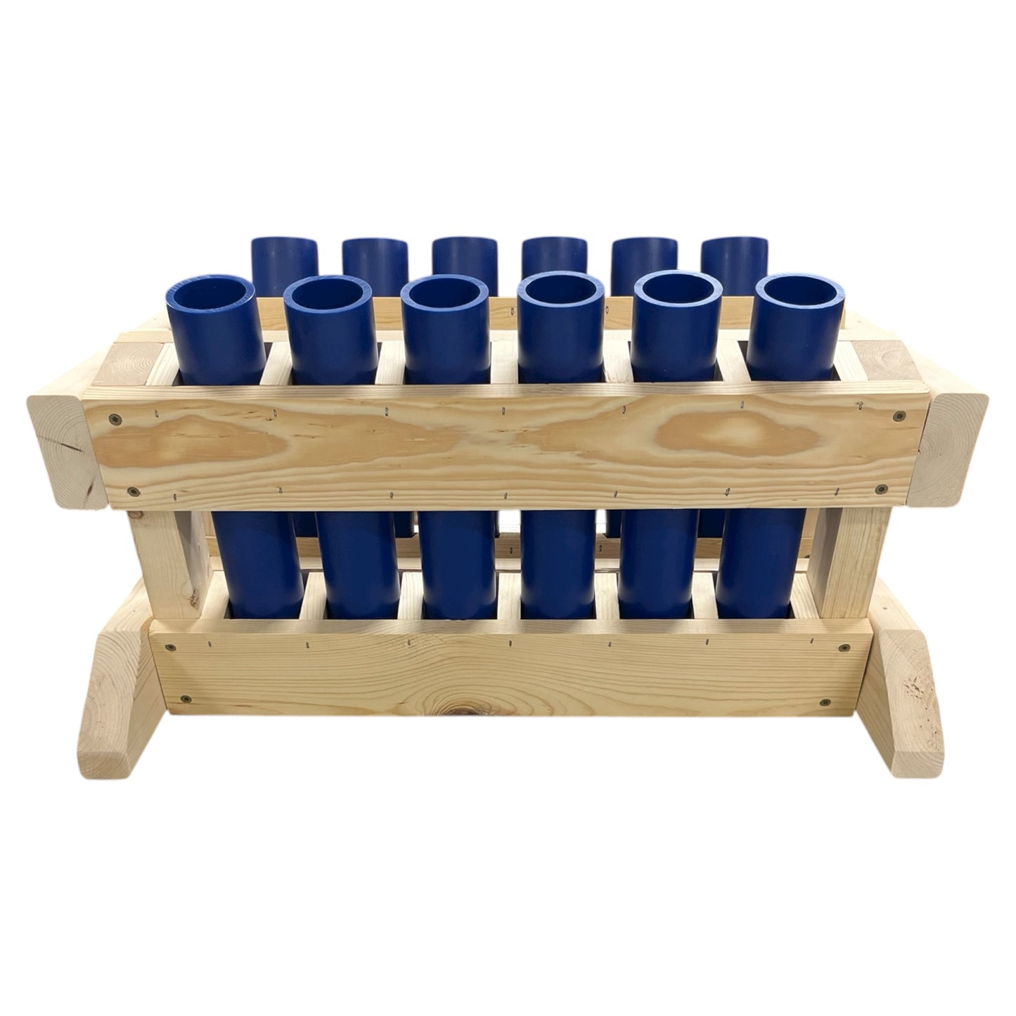 Minuteman 12-Shot Mortar Rack, a durable and portable American-made choice for pyrotechnic hobbyists.