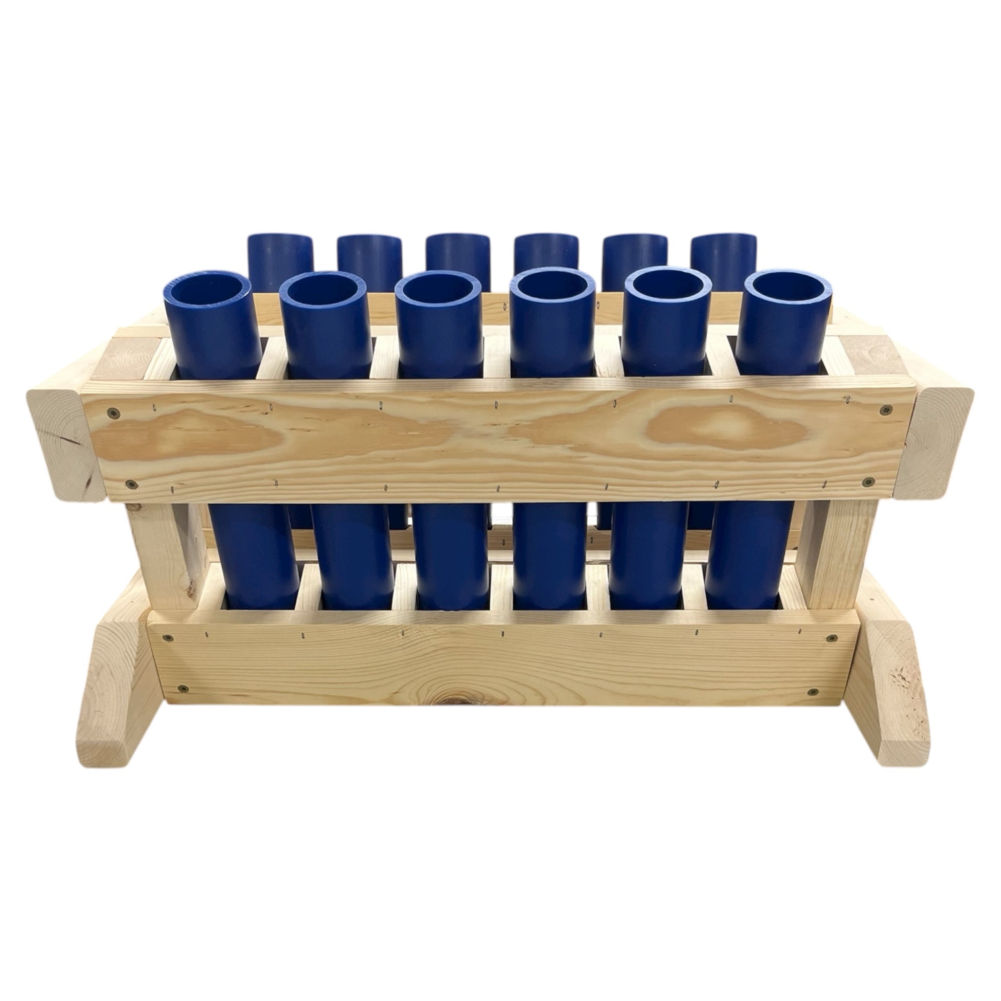 Minuteman 12-Shot Mortar Rack, a durable and portable American-made choice for pyrotechnic hobbyists.