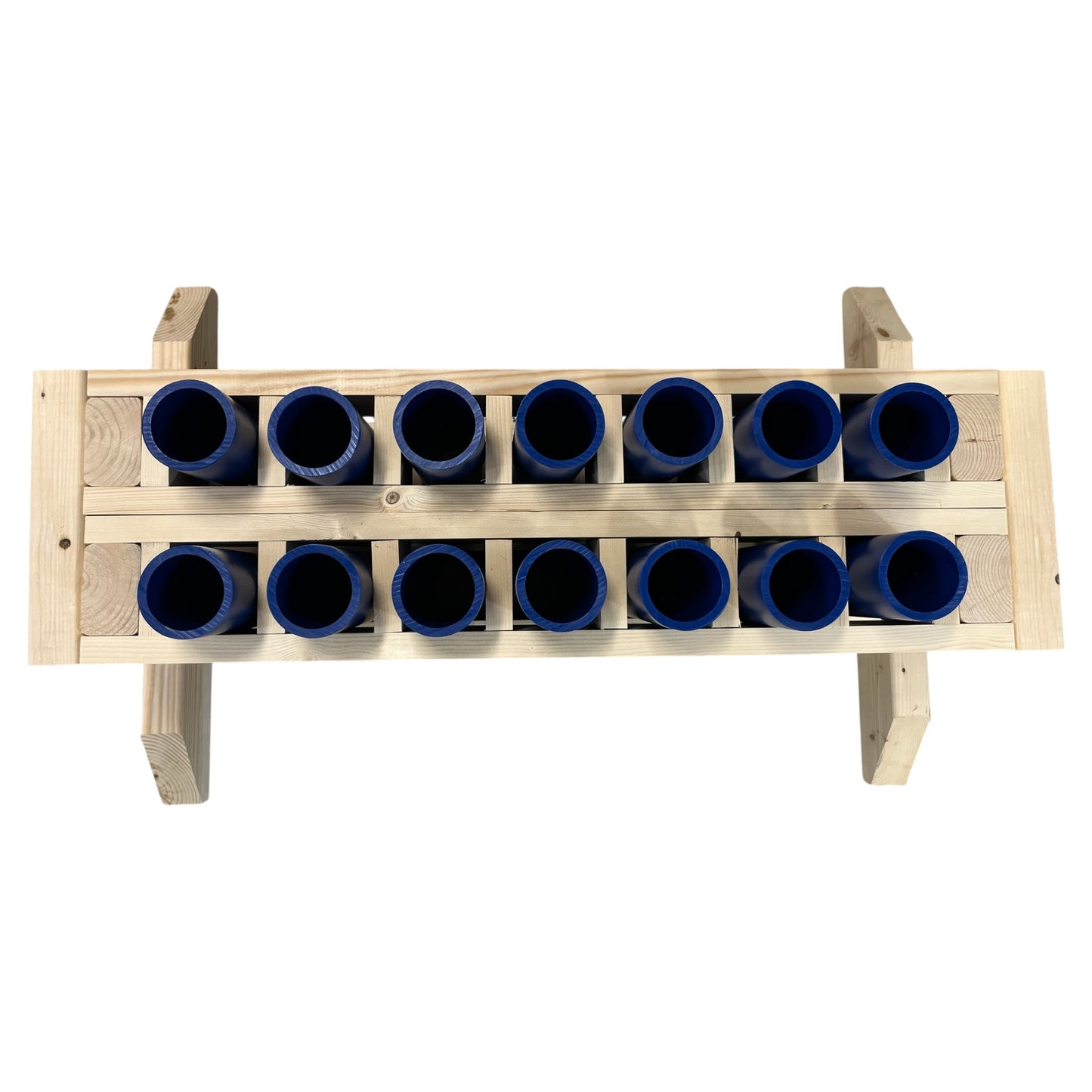 Resolute 14-Shot Mortar Rack, Made in the USA with heavy-duty lumber and high-density polyethylene.