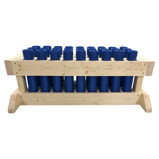 Valiant 27-Shot Mortar Rack, handcrafted in the USA for professional pyrotechnic stability and performance.