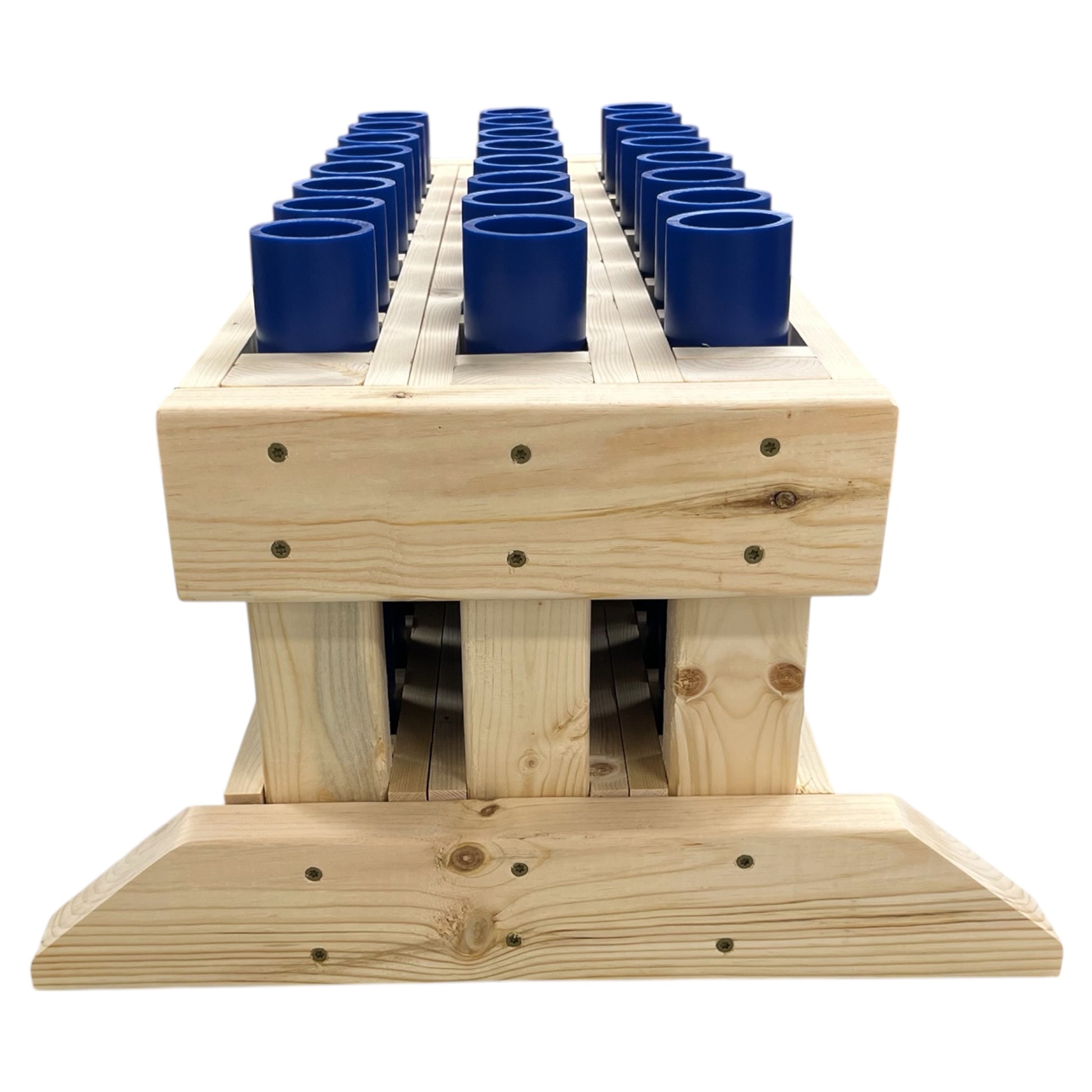 Thunder 24-Shot heavy-duty mortar rack, Made in the USA with high-density HDPE tubes for consumer fireworks.