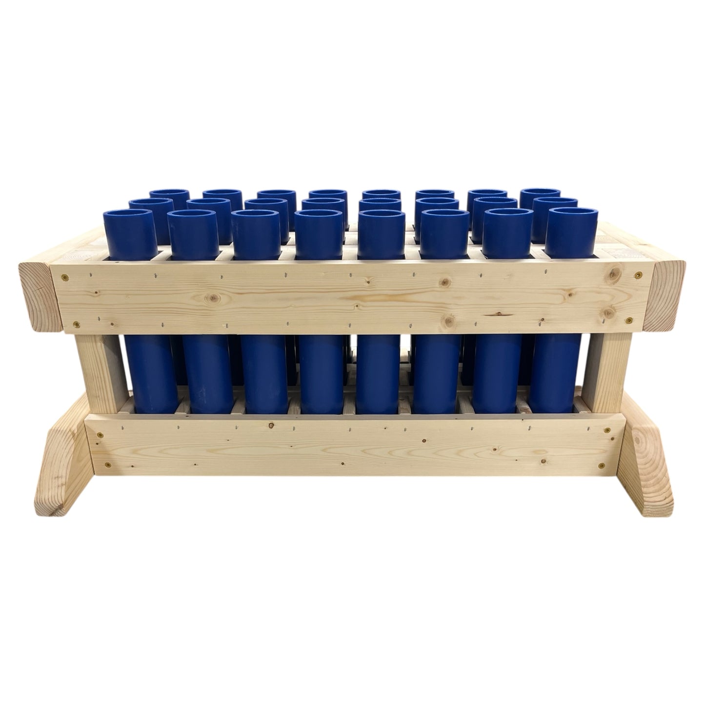 Thunder 24-Shot heavy-duty mortar rack, Made in the USA with high-density HDPE tubes for consumer fireworks.