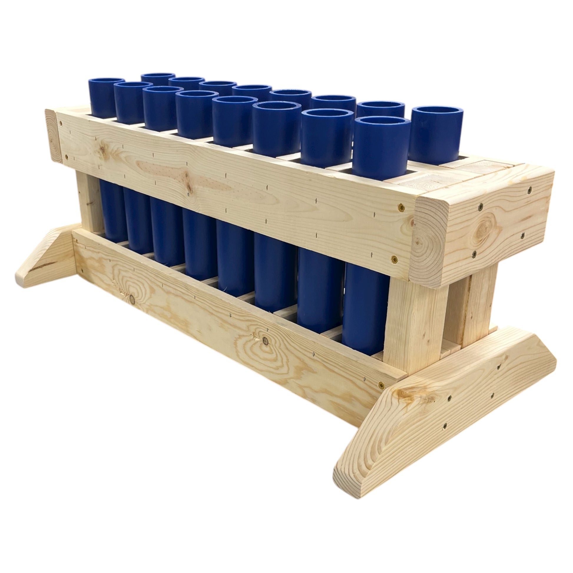 Broadside 16-Shot Mortar Rack, handcrafted in the USA with gold-standard HDPE DR11 safety tubes.