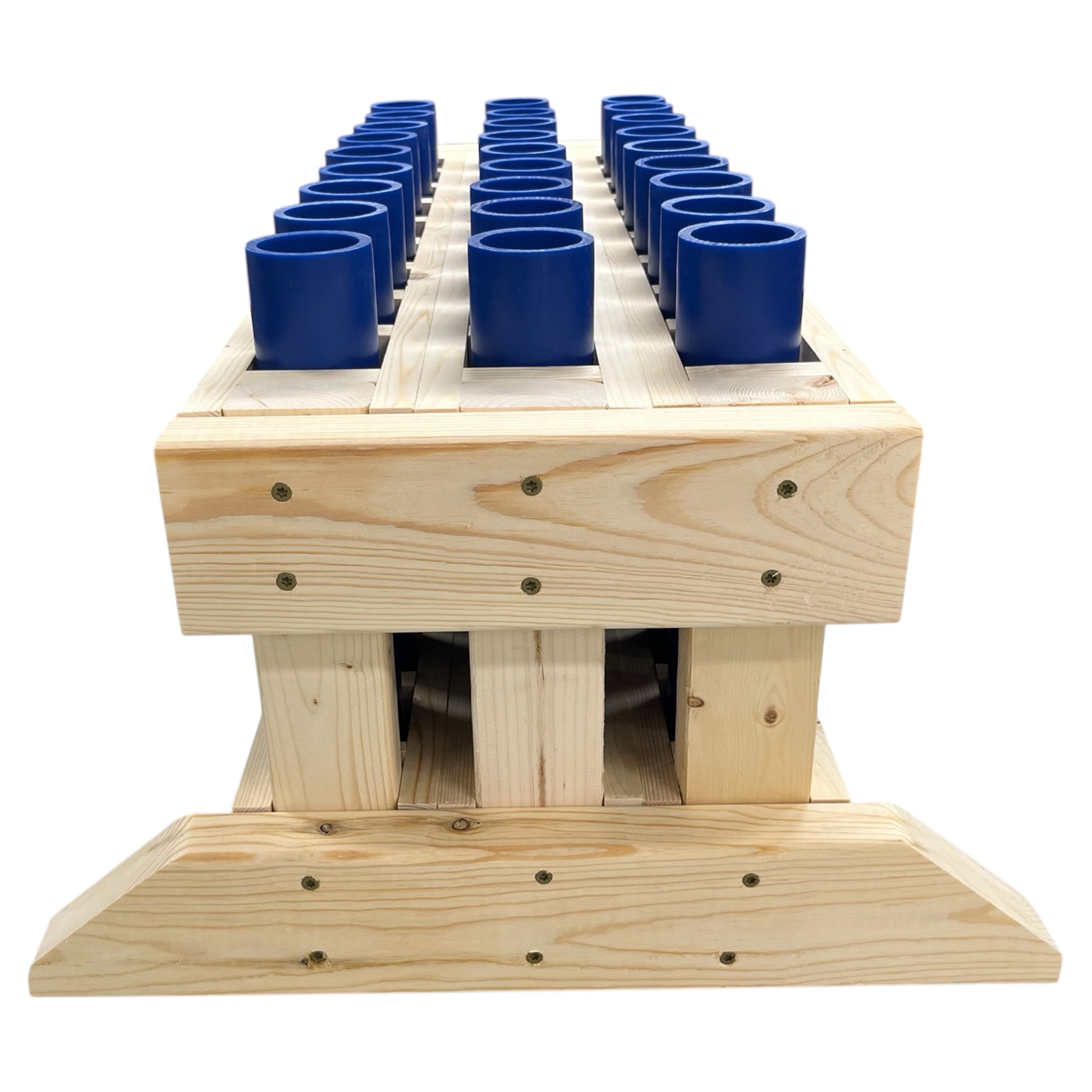 Valiant 27-Shot Mortar Rack, handcrafted in the USA for professional pyrotechnic stability and performance.