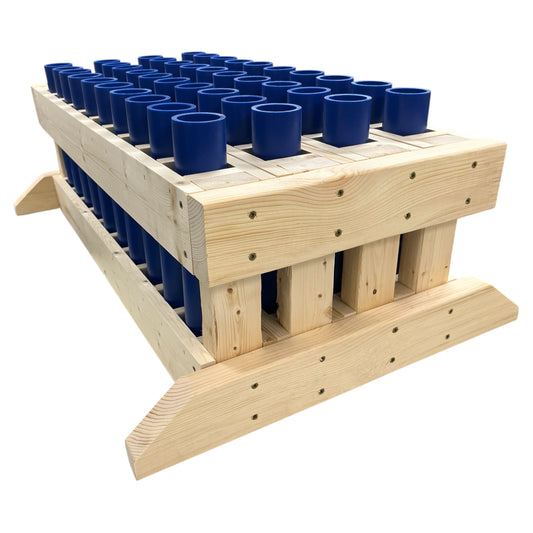 Forge 40-Shot Straight Mortar Rack, professional-grade and Made in the USA with 1.91" HDPE DR11 tubes.