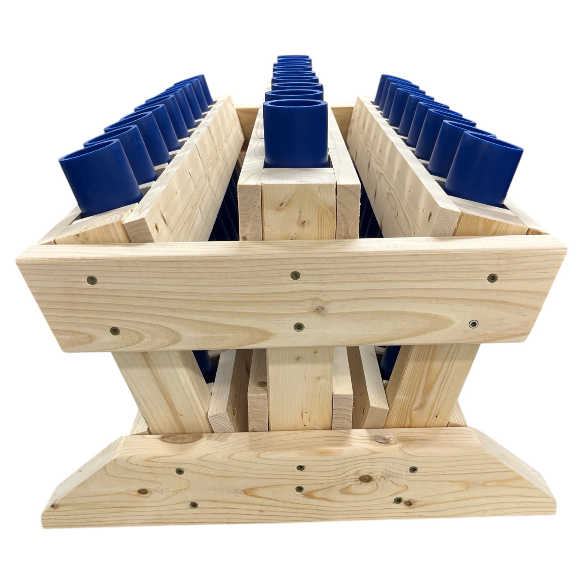 Valiant 27-Shot Mortar Rack, handcrafted in the USA for professional pyrotechnic stability and performance.