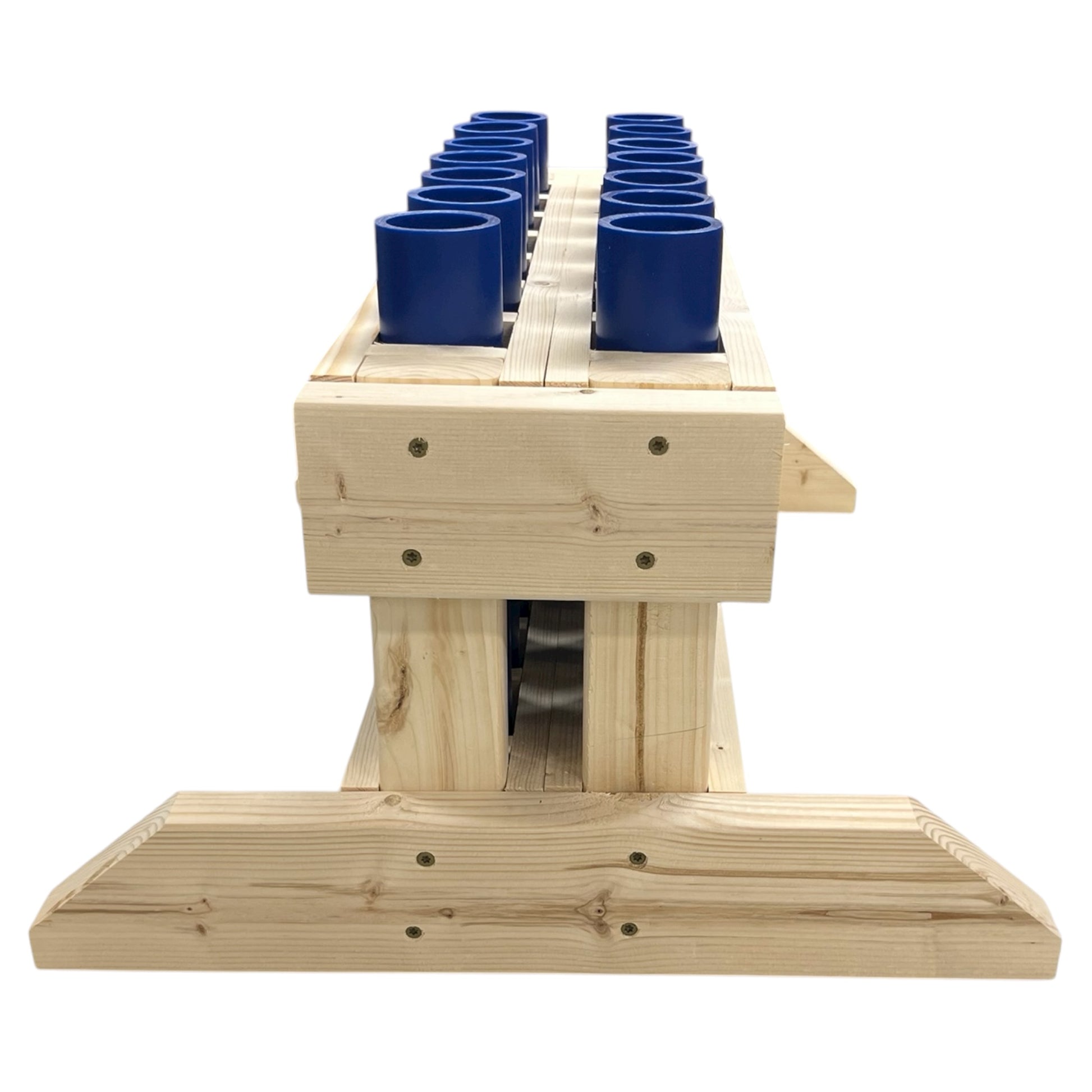 Resolute 14-Shot Mortar Rack, Made in the USA with heavy-duty lumber and high-density polyethylene.