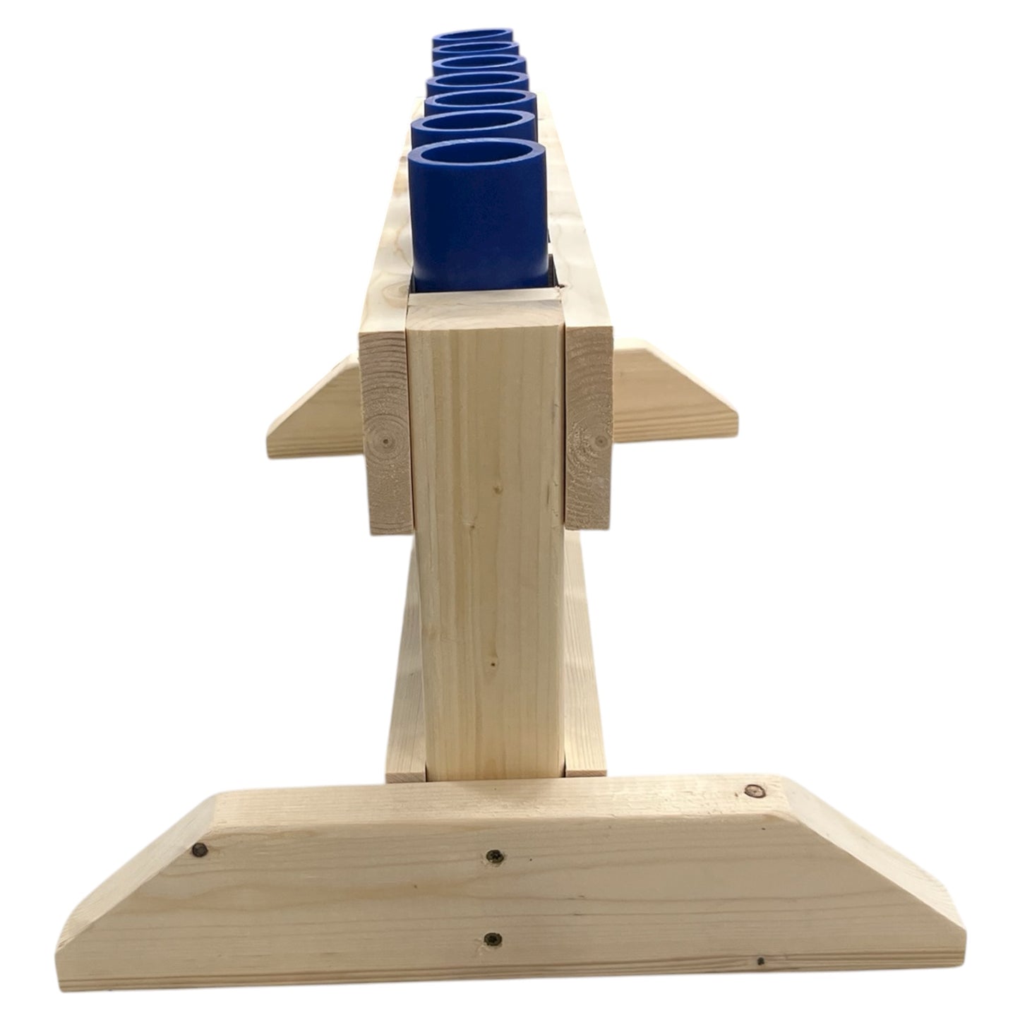 Independence 7-Shot Straight Mortar Rack, handcrafted in the USA for professional-grade pyrotechnics.