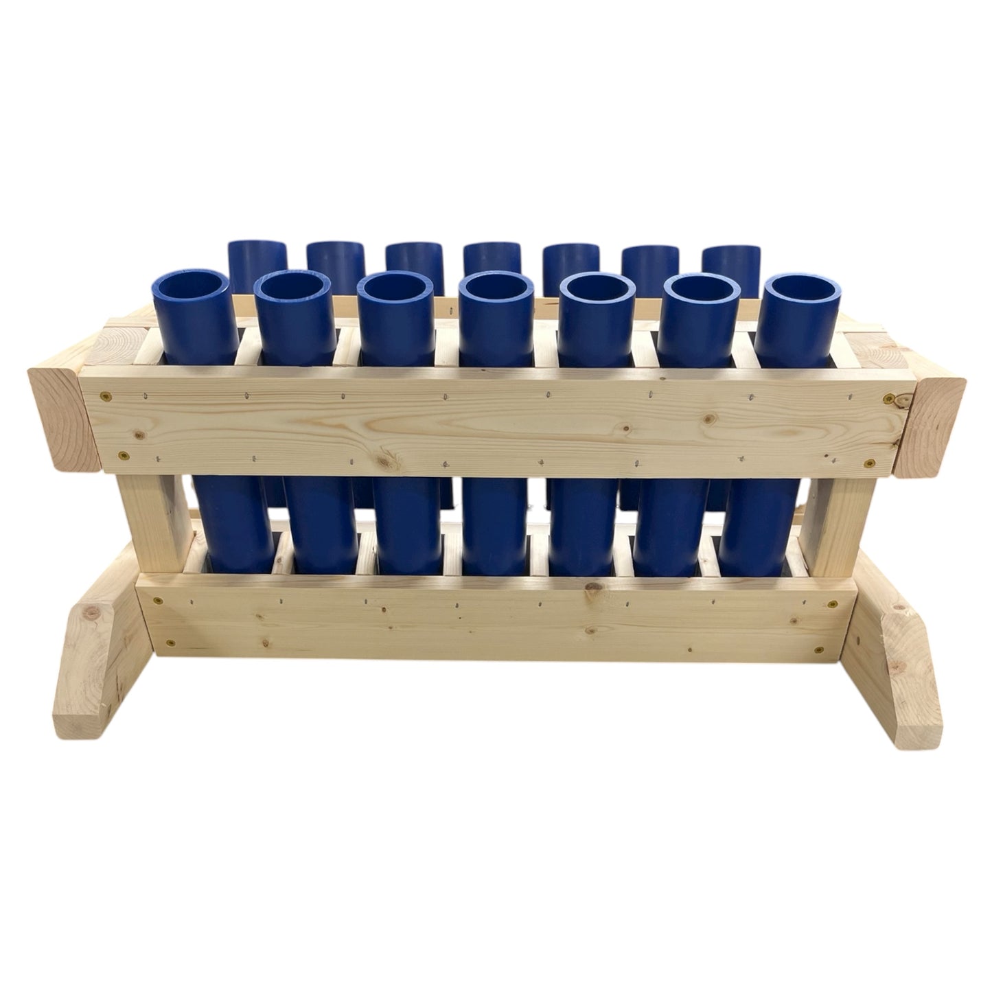 Resolute 14-Shot Mortar Rack, Made in the USA with heavy-duty lumber and high-density polyethylene.