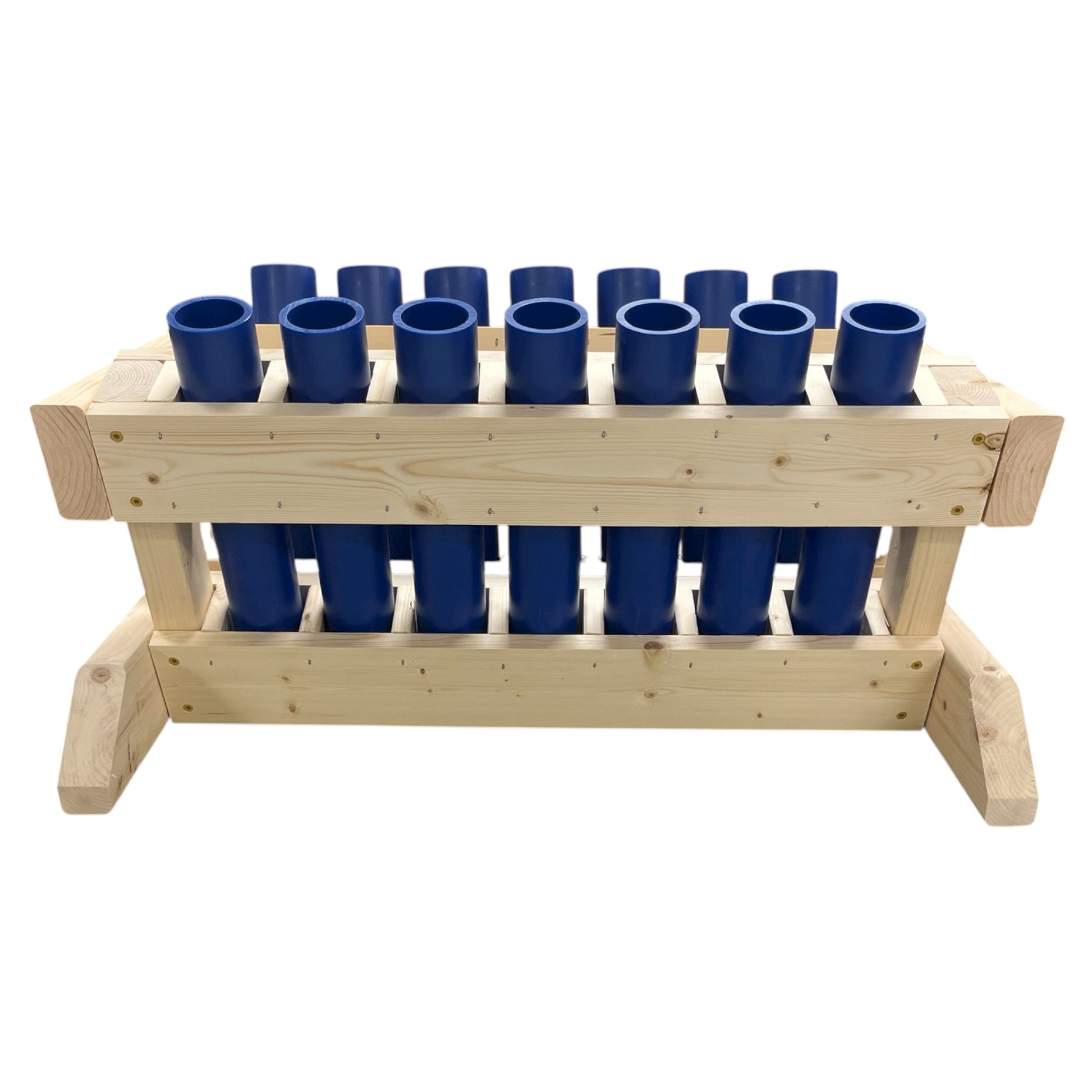 Resolute 14-Shot Mortar Rack, Made in the USA with heavy-duty lumber and high-density polyethylene.