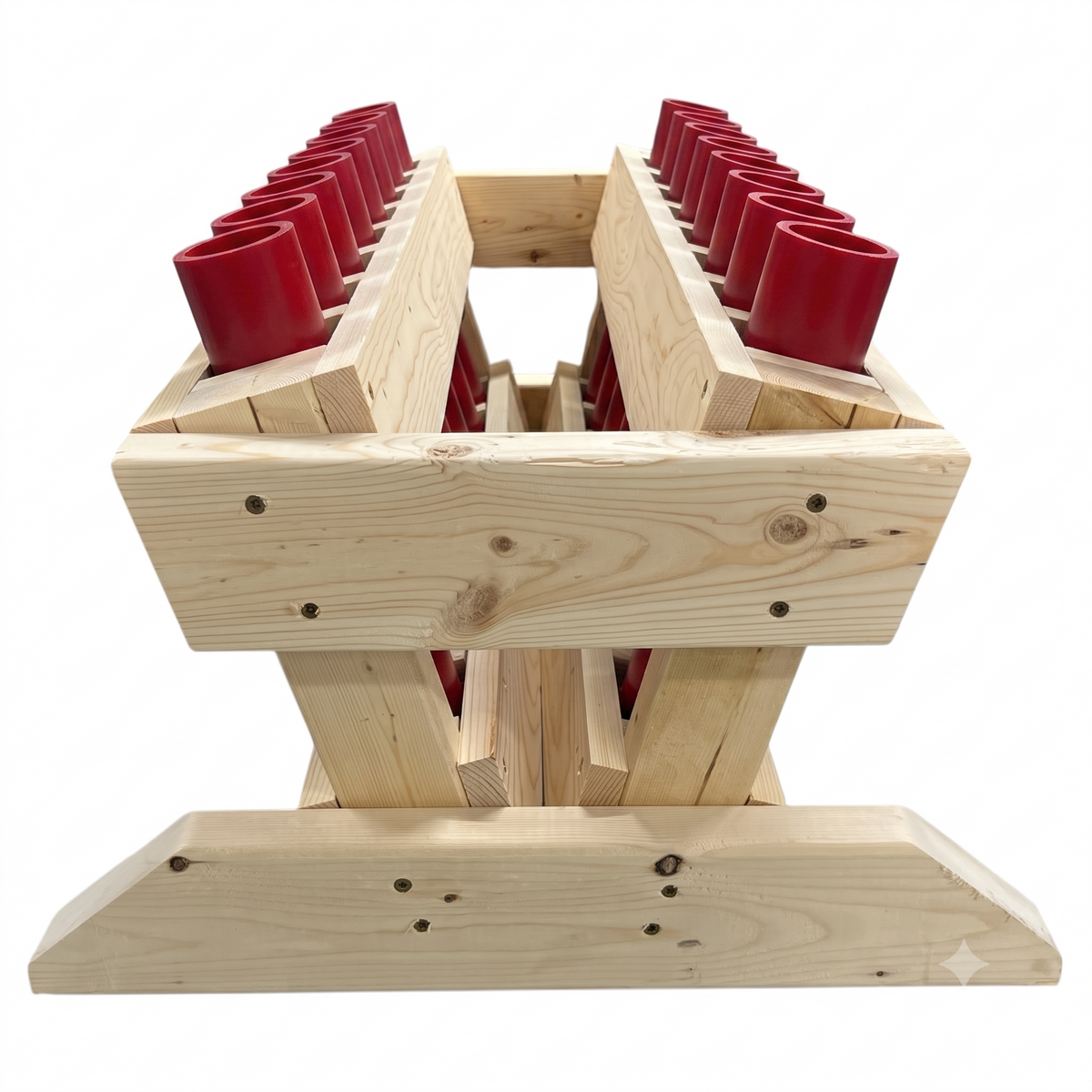 Broadside 16-Shot Mortar Rack, handcrafted in the USA with gold-standard HDPE DR11 safety tubes.