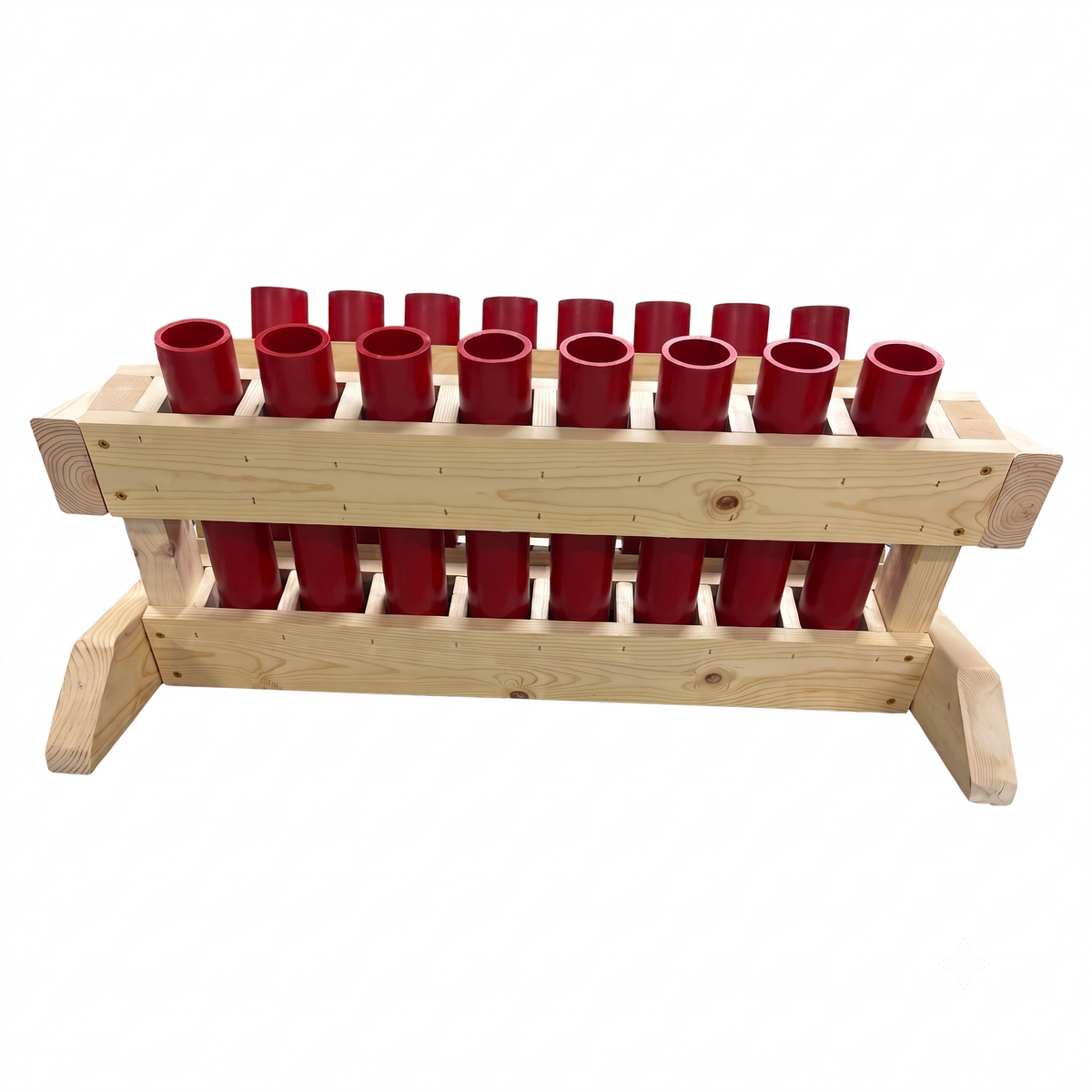 Broadside 16-Shot Mortar Rack, handcrafted in the USA with gold-standard HDPE DR11 safety tubes.