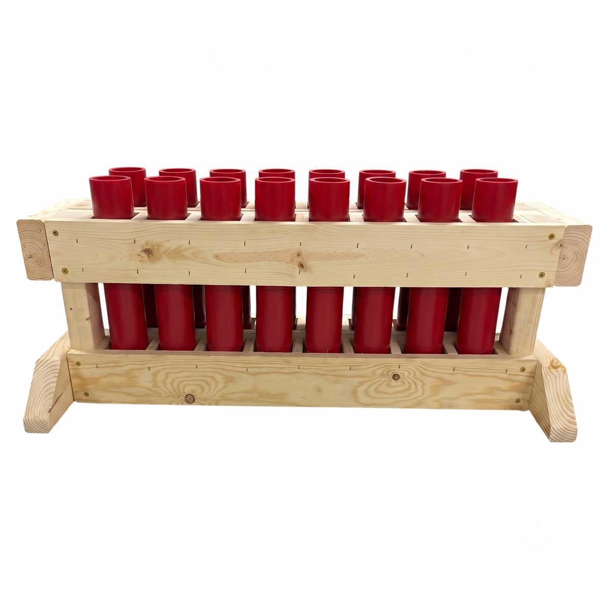 Broadside 16-Shot Mortar Rack, handcrafted in the USA with gold-standard HDPE DR11 safety tubes.