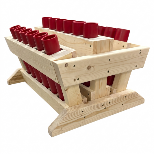 18-Shot Fan Mortar Rack - 1.91" HDPE DR11 Tubes - FRONTLINE 18 FAN by American Mortar Company