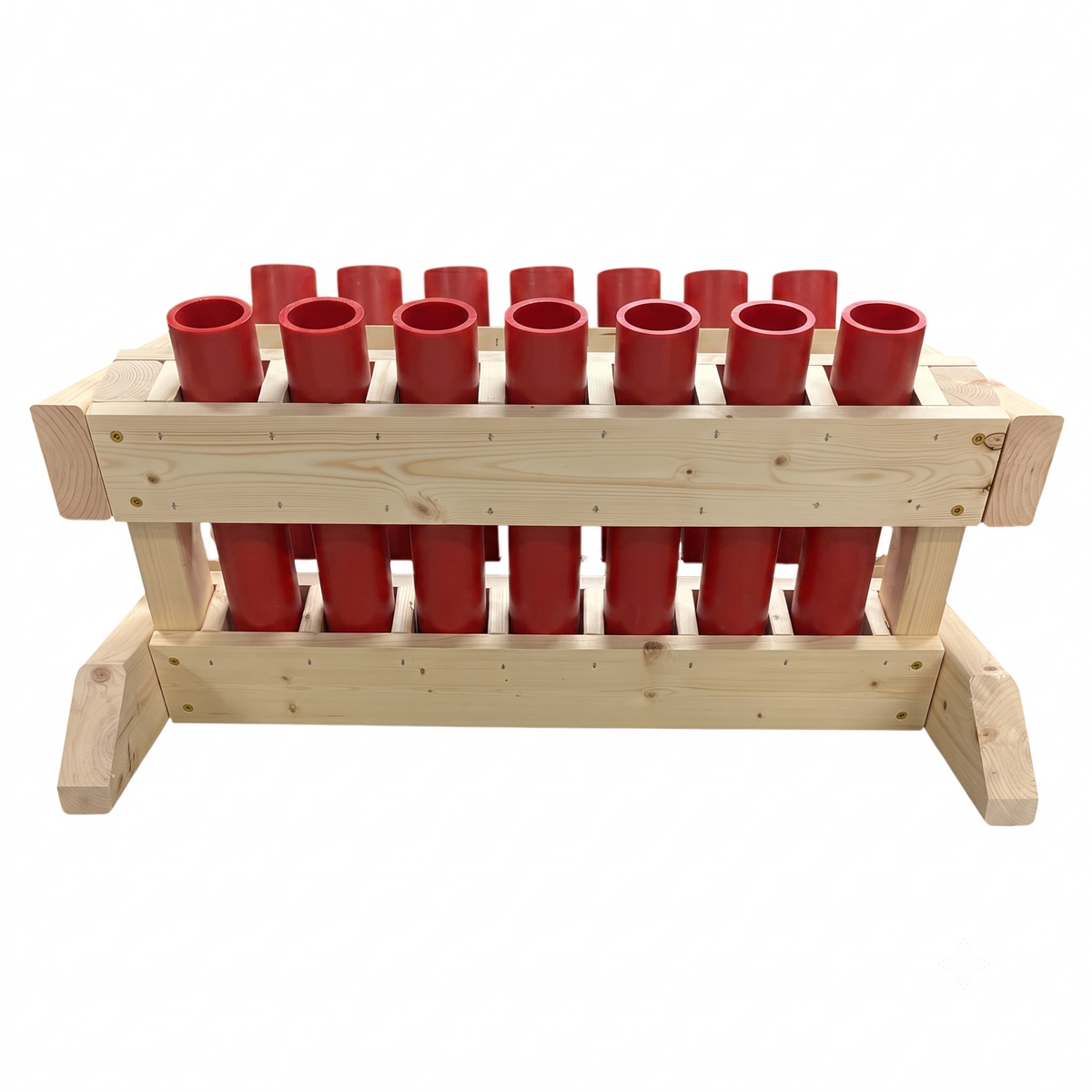Resolute 14-Shot Mortar Rack, Made in the USA with heavy-duty lumber and high-density polyethylene.